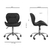 Kit 4 cadeiras Office Eiffel Slim Ajustável Base Giratória - Oficial