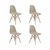 Imagem do Kit 4 Cadeiras Eiffel Saarinen Wood Pés de Madeira