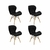 Kit 4 Cadeiras Estofada Eiffel Slim Wood Pés Madeira - comprar online