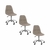 Kit 3 Cadeiras Office Eiffel Botonê Ajustável Base Giratória - loja online