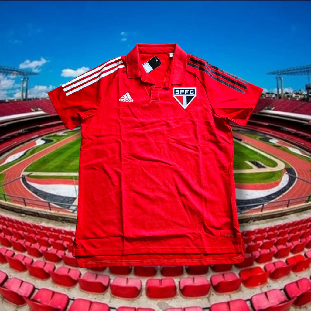 G) Camisa São Paulo Polo Adidas Vermelha Apresentação 2022 (na eti