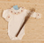 Body Bebê Suediene Gola Colombina Rococó Nara - Marfim e Vermelho - comprar online