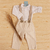 Conjunto Batizado Body Camisa ML Calça com Suspensórios Dante - Bege- Anjos Baby