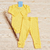 Conjunto Bebê Body ML e Calça Canelado Capuc - Amarelo