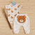 Kit 4 Peças Urso Dony Body e Calça de Bebês Gêmeos Bege na internet