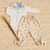 Conjunto Bebê Body e Calça Bordado Floral Diana - Marfim
