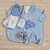 Kit Enxoval de Bebê Dia a Dia Ursinho Giovani Azul Bordado