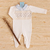 Macacão Bebê Algodão Egípcio Bordado Enrico - Marfim com Azul