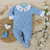 Kit Saída de Maternidade Urso Encantado Azul Tricot com 3 Peças Macacão com Body e Manta - comprar online