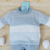 Macacão de Bebê Tricot Faixa de Listras João - Azul Mescla - comprar online
