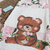 Manta Bebê Moletom Peluciado Ursa Floral Alice - Marfim com Rosa - comprar online