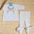 Conjunto Bebê Vestido e Meia Calça Tricot Flores Agatha - Branco com Rosa