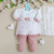 Conjunto de Bebê Vestido e Meia Calça Tricot Pontilhado Chamel - Branco com Rosê