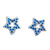 Brinco Estrela Zircônia Azul Prata 925 9mm - comprar online