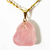Colar Pedra Natural Quartzo Rosa Pino Dourado - comprar online