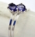 Anel 2 Pedras Safira Gemas Corindon Azul Facetado Prata 950 - comprar online
