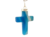 Colar Crucifixo Agata Azul Natural em Dourado - comprar online