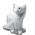 Gato Esculpido em Pedra Mármore Branco para Decoração