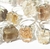 03 Anel Cristal Pedra com Inclusão Aro Dourado Ajustável ATACADO on internet