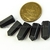 05 Micro Pontinha Pedra Obsidiana Negra 15mm pra montar joias