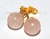 10 Brinco Bolinha Pedra Quartzo Rosa Pino Tarracha Banho Ouro Flasch - comprar online