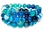 Pulseira Bolinha Pedra Agata Azul Rolada Fio Silicone - comprar online