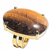 Anel Olho de Tigre Oval Pedra Natural Dourado Aro Ajustável - comprar online
