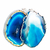 Colar Chapa de Agata Azul Pedra Natural Envolto Prateado na internet