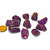 10 Purpurita Pedra Bruta Natural Furada Pronto para Montagem - Distribuidora CristaisdeCurvelo