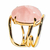 Anel Quartzo Rosa Cabochão Oval Pequeno Dourado - comprar online