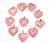 10 Coração ROSA Pedra Quartzo Pingente Banho Dourado - Distribuidora CristaisdeCurvelo