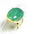 Anel Aventurina Verde Oval Pedra Natural Dourado Ajustável - loja online