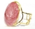 Bracelete Fixo Pedra Quartzo Morango Grande Dourado - comprar online