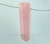 Ponta de Quartzo Rosa Lapidado Furado Para Pingente de Colar Furo Vazado Lateral on internet
