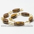 05 Pulseira Navete Ranhurado Olho de Tigre Dourado ATACADO - comprar online