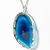 Colar Chapa de Agata Azul Pedra Natural Envolto Prateado - comprar online