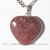 Colar Coração Pedra Quartzo Morango Natural Prateado - comprar online