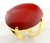 Anel Jaspe Vermelho Cabochão Oval Pedra Natural Dourado - Distribuidora CristaisdeCurvelo