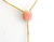 Colar Gravata Pedra Quartzo Rosa Natural Dourado - comprar online