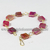 05 Pulseira Quadrado Pedra Agata Rosa Ranhurado Elo Dourado ATACADO - buy online