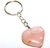 Chaveiro Coração Quartzo Rosa Natural Pedra do Amor Reff 108008