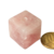 Pingente Pedra Cubo Quartzo Rosa Difusor Aromaterapia Ranhurado