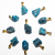 10 Pingente Apatita Azul Bruto Pedra do Ano 2022 Dourado ATACADO na internet
