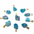 10 Pingente Apatita Azul Bruto Pedra do Ano 2022 Dourado ATACADO