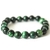 Pulseira Bola Pedra Olho de Tigre Verde 8mm Rolada Silicone - comprar online