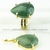 Conjunto Anel e Pingente Gota Pedra Quartzo Verde Dourado