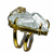 Anel Drusa Cristal Pedra Natural Garra Aro Ajustável Dourado - Distribuidora CristaisdeCurvelo