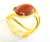 Anel Pedra do Sol Cabochão Oval Pequeno Dourado - buy online