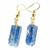 Brinco Cianita Azul Pedra Bruta Natural Anzol Dourado - buy online