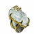 Anel Drusa Cristal Pedra Natural Garra Aro Ajustável Dourado na internet